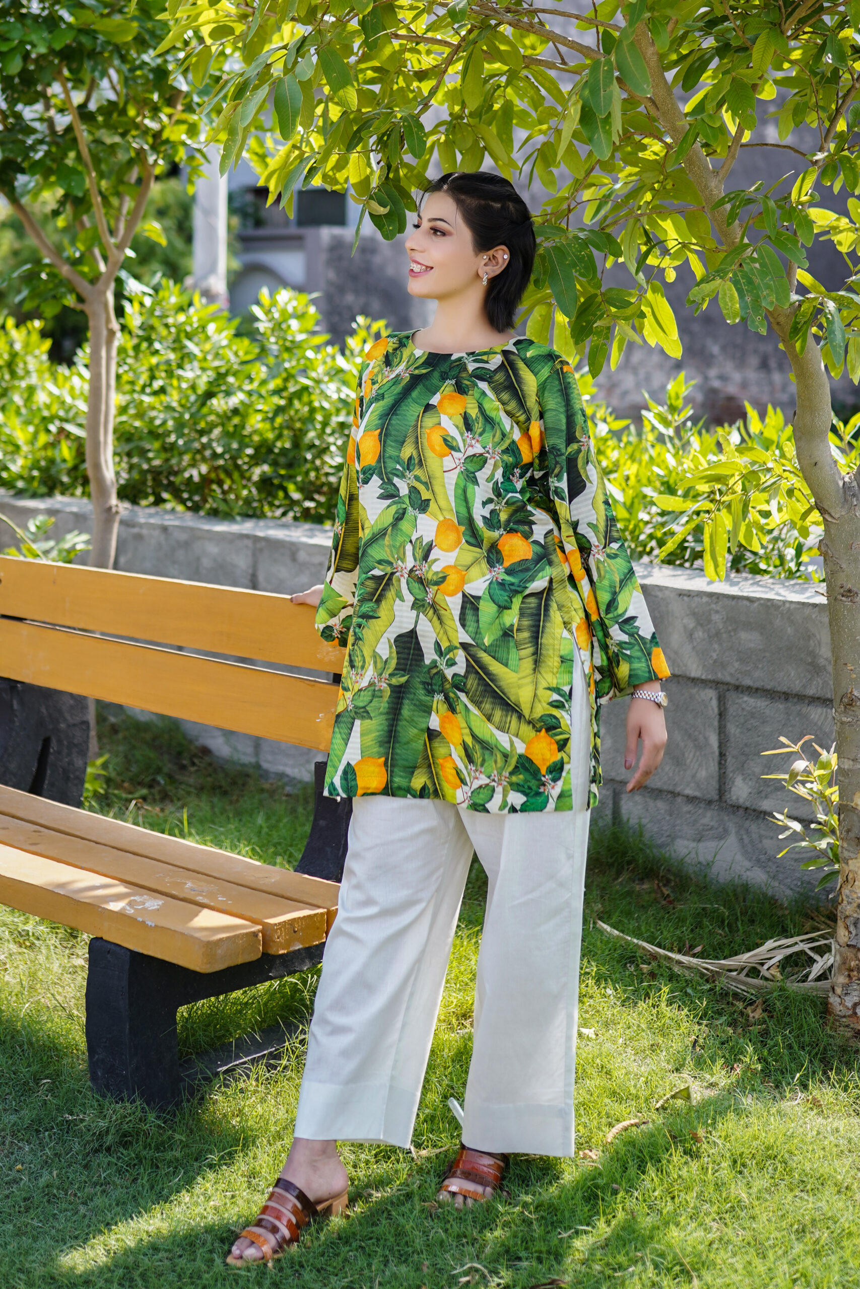 2 PIECE DORIA LAWN TROPICAL PRINT