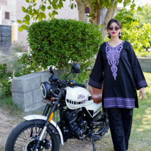 3 PIECE LIGHTWEIGHT LAWN FABRIC WITH BLACK BASE