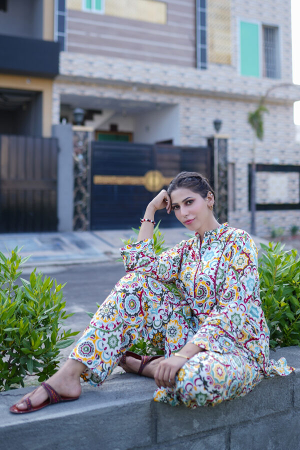 2 PIECE PREMIUM LINEN FLORAL ALLOVER, - Image 6