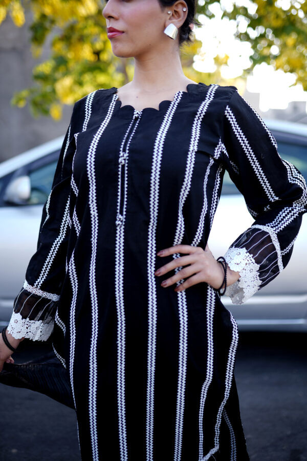 3 PIECE BLACK AND WIHTE (CLASSIC) ELEGANT AND MODEST - Image 5